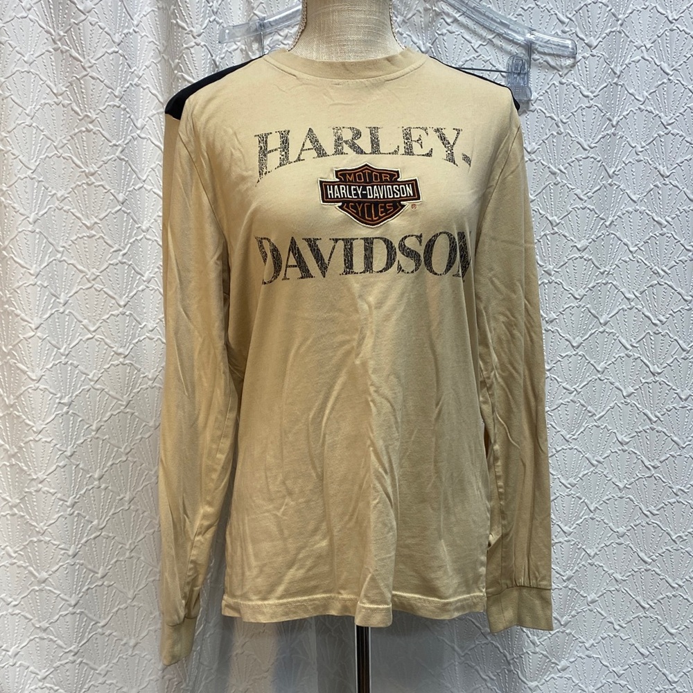 Harley-Davidson size large Beige & black‎ Long Sleeve Barnett HD El Paso Texas